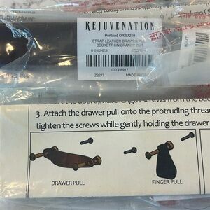 4 leather NWT 6in drawer/finger pulls from Rejuvenation